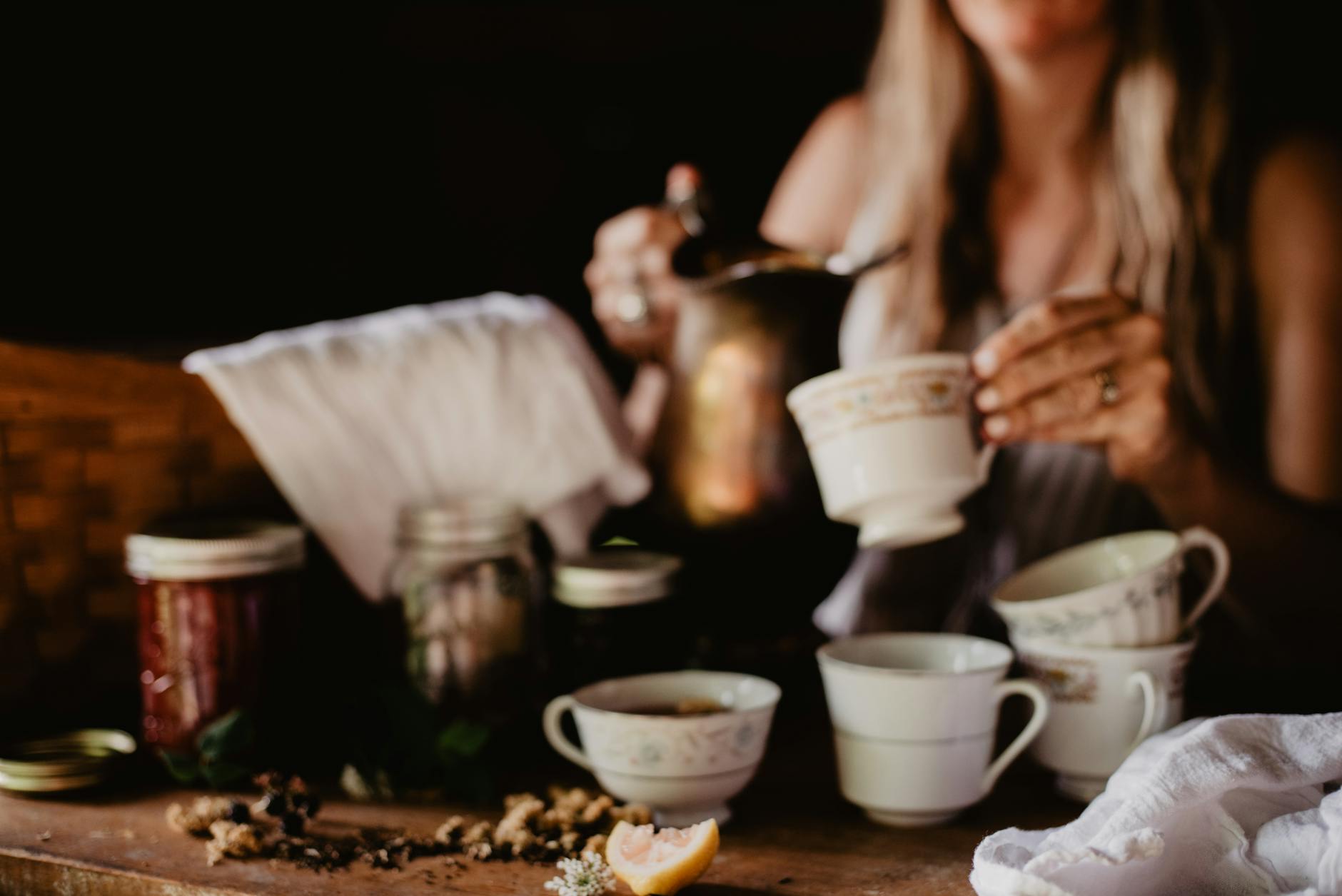 white ceramic cups. rituals
