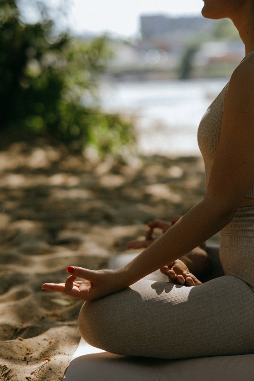 a person meditating. reinvention
