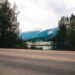 scenic mountain view from roadside in canada